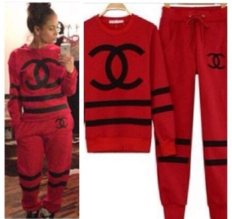 chanel knit shoes|Chanel sweatsuit for women.